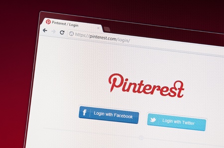 Muenster, Germany - March 12, 2012: Close-up photograph of the Pinterest website.  Pinterest is an...