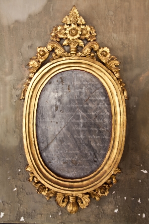 Vintage Golden frame on the wallのeditorial素材