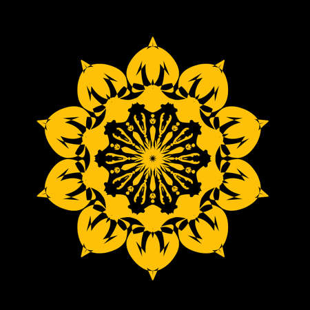 Simple Mandala Shapes for Coloring. Mandala Vector. Flower. Book Pages. Outline. Decorative antique elements. Oriental pattern, vector illustration. Islam, Arabic, Indian, Moroccan, Spanish, Turkisのイラスト素材