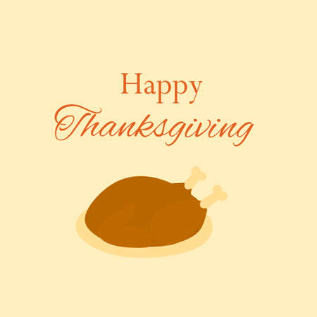 Thanksgiving dinner celebration, traditional with Happy Thanksgiving text. Thanksgiving. Pumpkin and dried leavesのイラスト素材