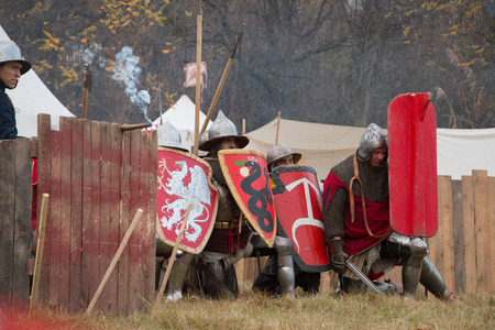 Fighting medieval knightsのeditorial素材
