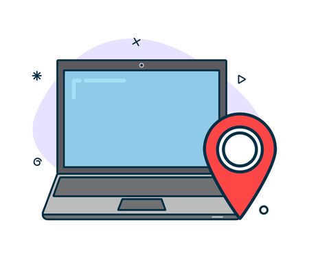 Vector icon set of laptop with modern styleのイラスト素材