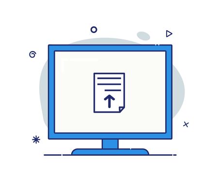 modern style computer icon vector. computer icon with accessoriesのイラスト素材