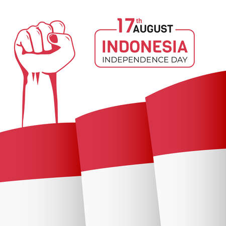 17 August, Indonesia Independence Day. Vector Illustrationのイラスト素材