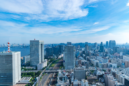 Architecture buildings cityscape in Tokyo skyline at Japanのeditorial素材