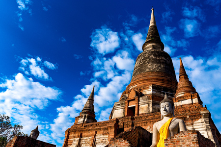 The Pagoda at Wat Phra Si San Phet, Ayutthaya, Thailandの写真素材