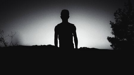 Man sihoutteの写真素材