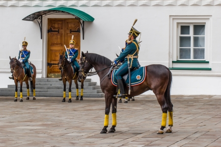 Soldier of Kremlin regiment on horseback  Moscow, Russia のeditorial素材