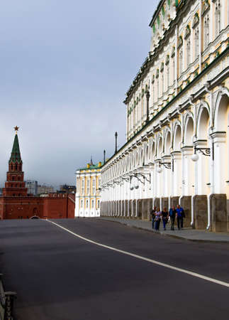 A road inside Kremlin through the Aroury Chamberのeditorial素材