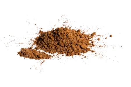cocoa powder isolated on the white background.の写真素材