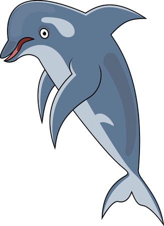 funny dolphin cartoonのイラスト素材