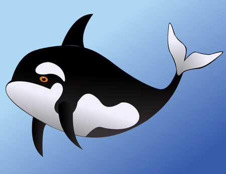 funny whale cartoonのイラスト素材
