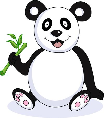 funny panda cartoonのイラスト素材