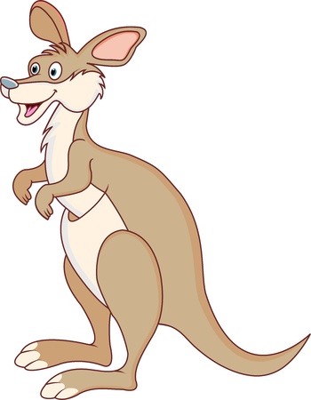 funny kangaroo cartoonのイラスト素材