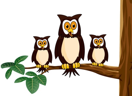 owl familyのイラスト素材