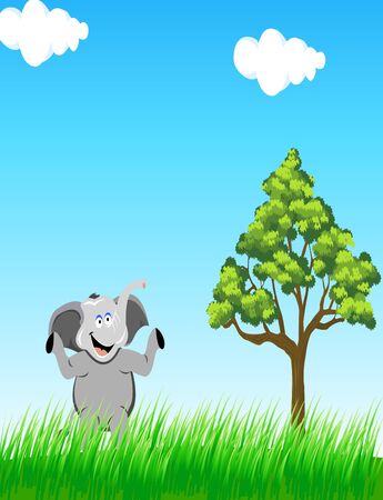 elephant in the wildのイラスト素材