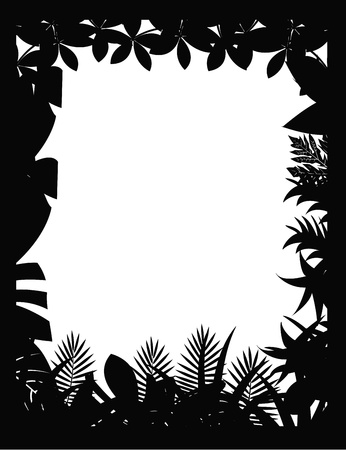 tropical forest silhouetteのイラスト素材