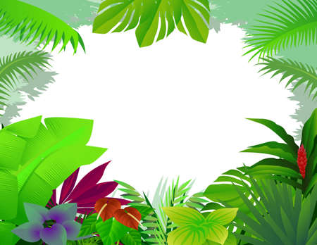 tropical forest backgroundのイラスト素材