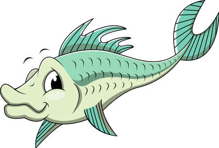 funny fish cartoonのイラスト素材