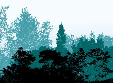forest background silhouetteのイラスト素材