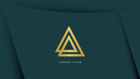 Logo letter a with golden line art style minimalist premium vectorのイラスト素材