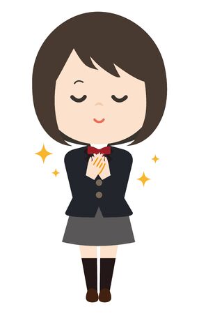 Schoolgirl happyのイラスト素材