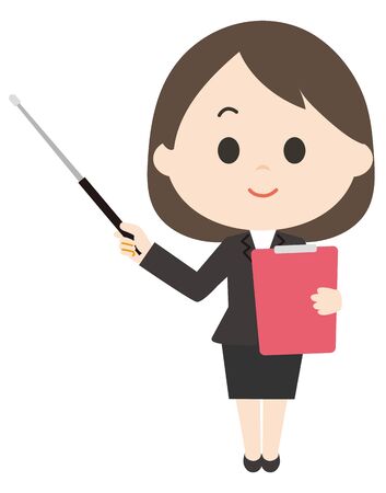 Female Describing in suitのイラスト素材
