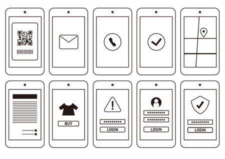 Smartphone Icon Setのイラスト素材