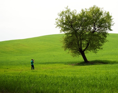 man and natureの写真素材