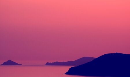 island sunsetの写真素材