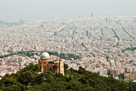 view from tibidabo in barcelonaの写真素材