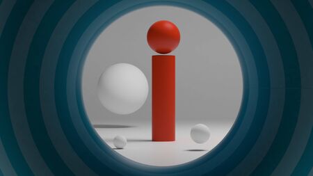 Abstract art 3d render composition Minimal scene shapes geometricの写真素材