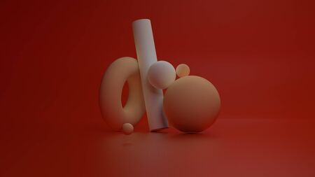 Abstract art 3d render composition Minimal scene shapes geometricの写真素材
