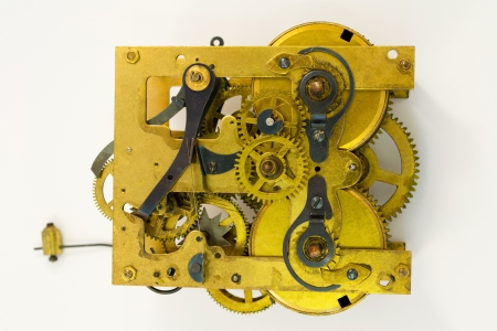 Inside of very old intact clockwork