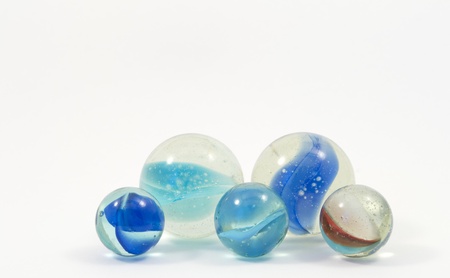Game marbles in different colours and sizesの写真素材