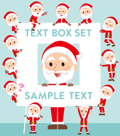Set of various poses of Santaclaus old man text boxのイラスト素材