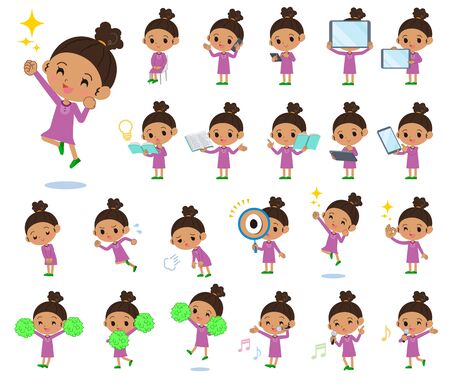 A set of girl with digital equipment such as smartphones.There are actions that express emotions.It's vector art so it's easy to edit.
のイラスト素材
