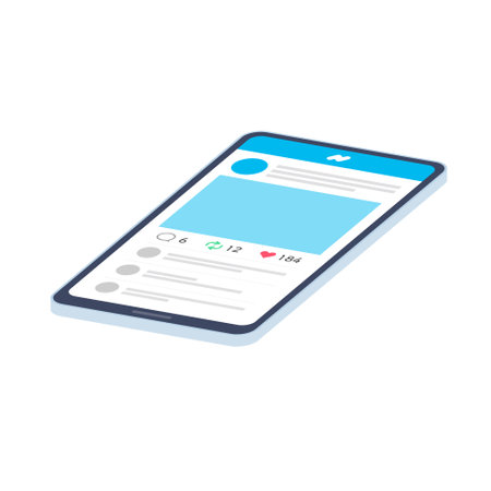 View SNS on your smartphone. diagonal. Vector illustration that is easy to edit.のイラスト素材