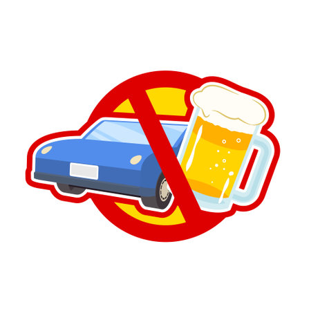 Drunk driving prohibition mark. Vector illustration that is easy to edit.のイラスト素材
