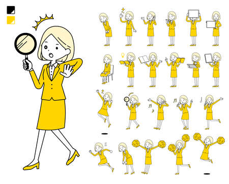 A set of women with digital equipment such as smartphones.のイラスト素材