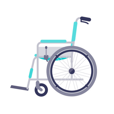 wheelchair. Normal type and self-propelled type. Sideways.のイラスト素材