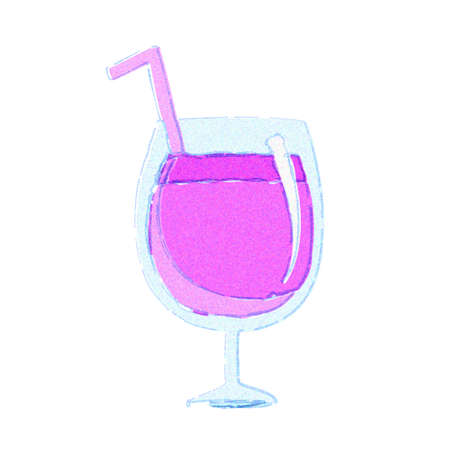 grape juice.It is a watercolor touch.の写真素材