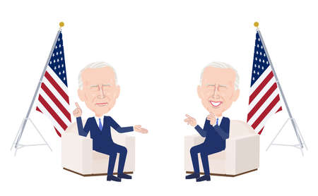 A set of Middle-aged man having diplomatic talks .It's vector art so easy to edit.のイラスト素材