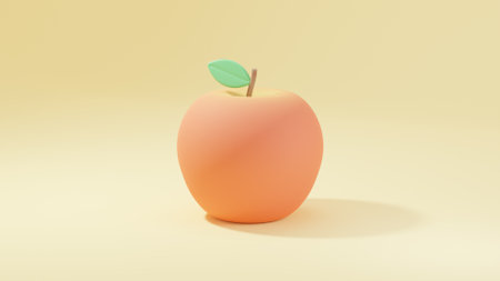 Illustration of apples drawn with 3DCG.の写真素材