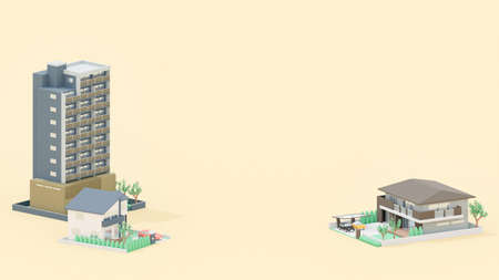 Image of housing consisting of 3D illustration.