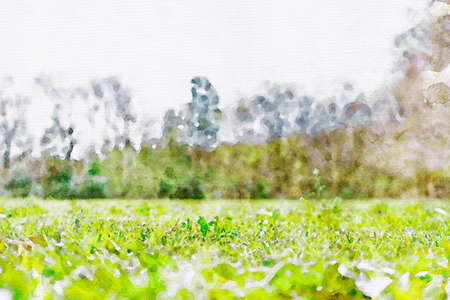 Landscape material of watercolor stuffの写真素材