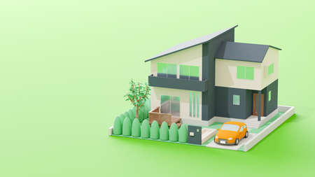 Image of housing consisting of 3D illustration.の写真素材