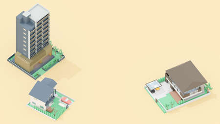 Image of housing consisting of 3D illustration.の写真素材