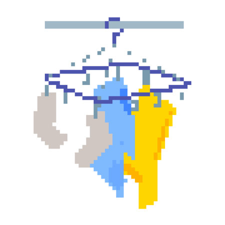 Laundry that failed to dry. It is a vector illustration that is easy to edit.のイラスト素材