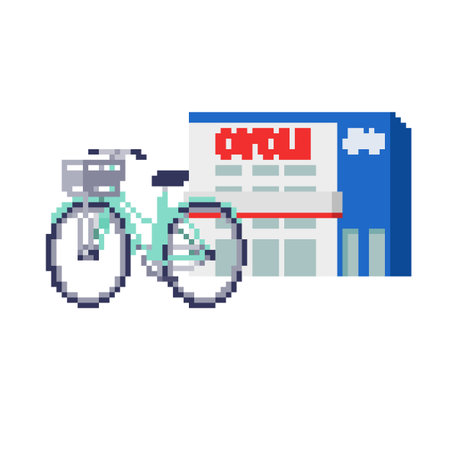 Cycle shop. It is a vector illustration that is easy to edit.のイラスト素材